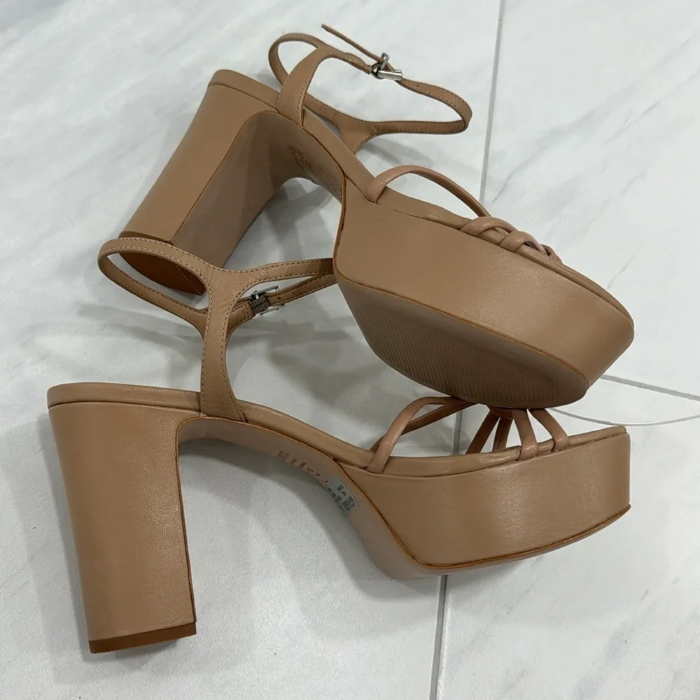 NEW! SCHUTZ True Beige Kelsie Platform Sandal - Size 10